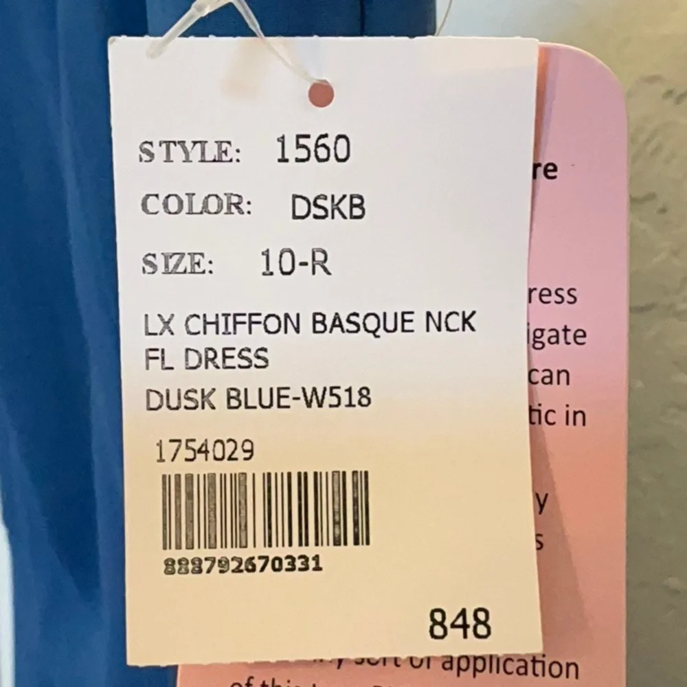 NWT After Six Dessy Off-The-Shoulder Basque Neck Chiffon Maxi Dress Size 10 1560